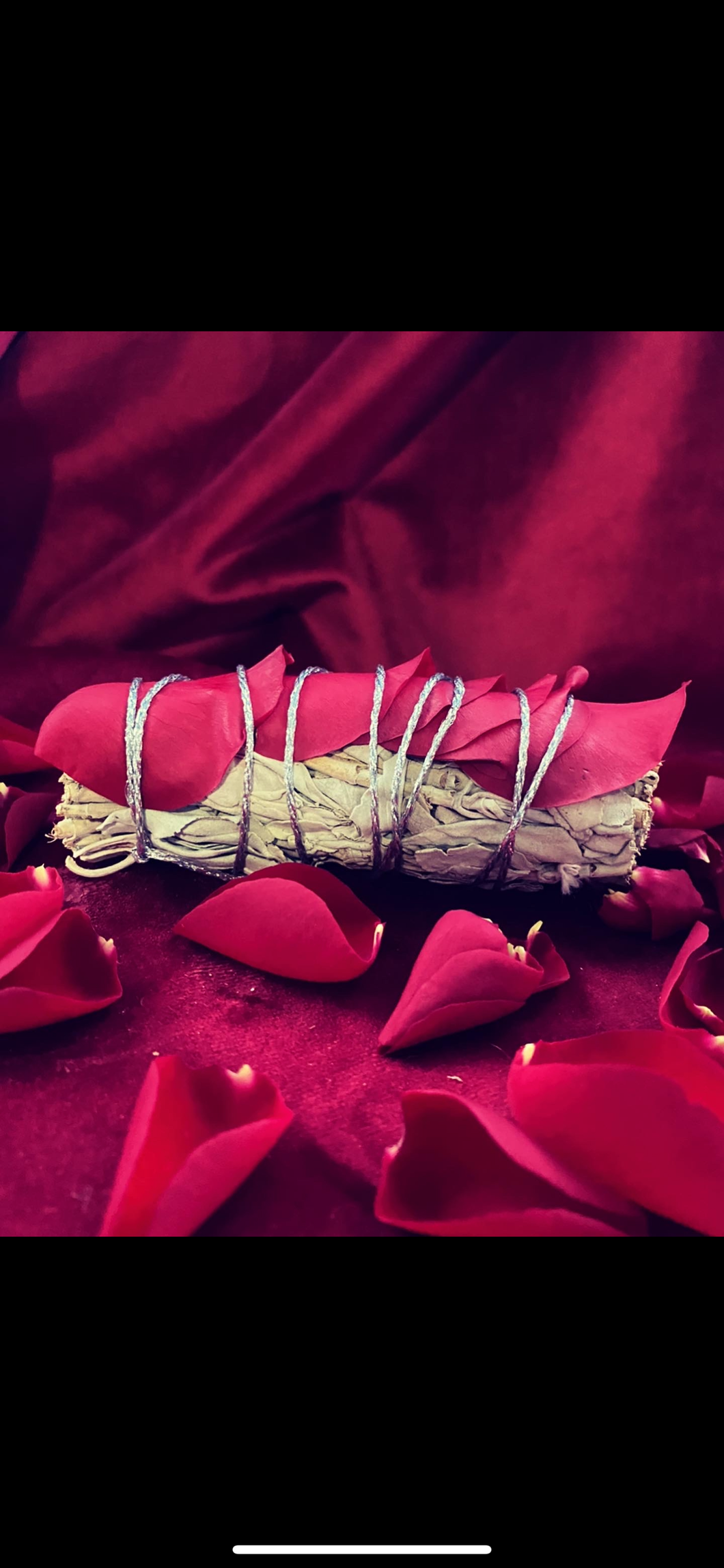 Sage wrapped with Red Rose